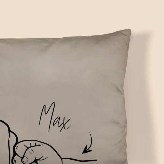 Name Und Unterschrift: Papa Mit Kleinem Kind - Kissen