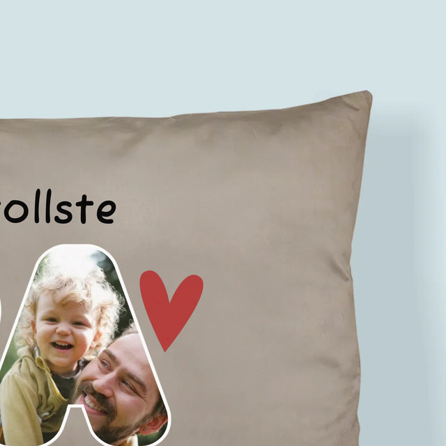Buchstaben-Collage: Der Tollste Papa - Kissen