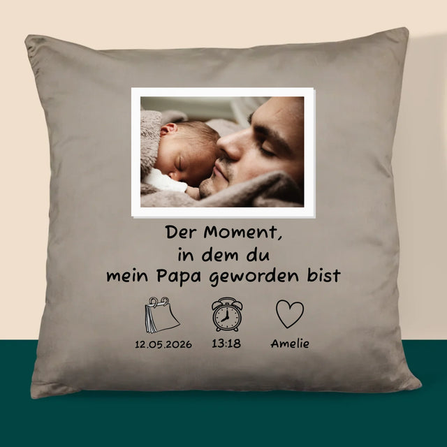 Foto Und Unterschrift: Du Bist Papa Geworden - Kissen