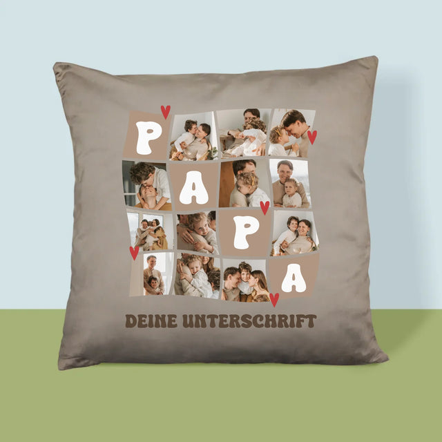 Fotocollage: Bester Papa Kacheln - Kissen