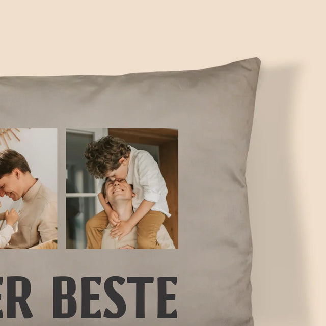 Fotocollage: Der Beste Papa Auf Der Ganzen Welt - Kissen