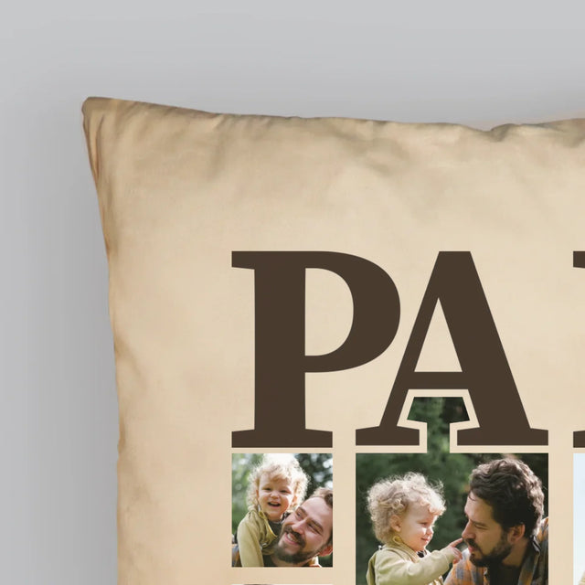 Fotocollage: Papa Mit Unterschrift - Kissen