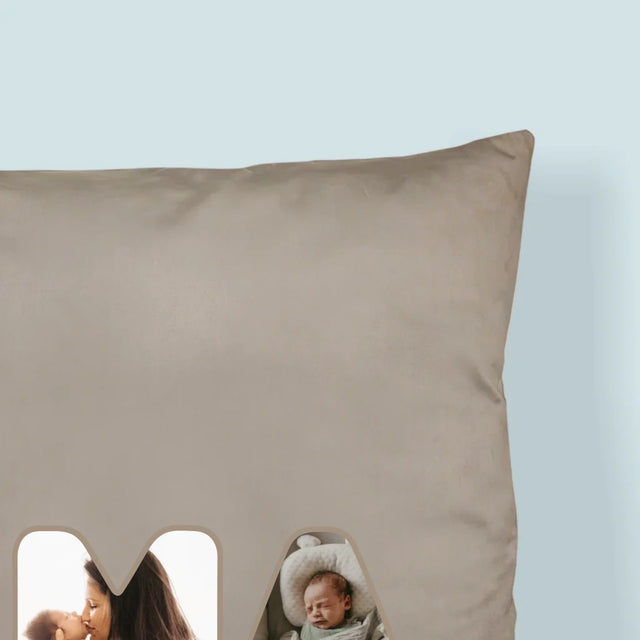 Buchstaben-Collage: Unsere Mama Ist Die Beste - Kissen