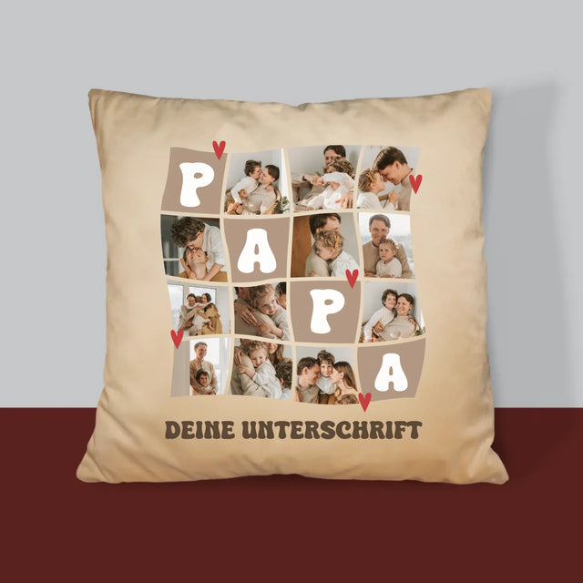 Fotocollage: Bester Papa Kacheln - Kissen