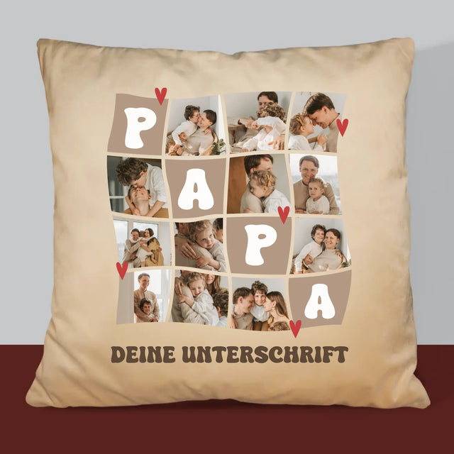 Fotocollage: Bester Papa Kacheln - Kissen