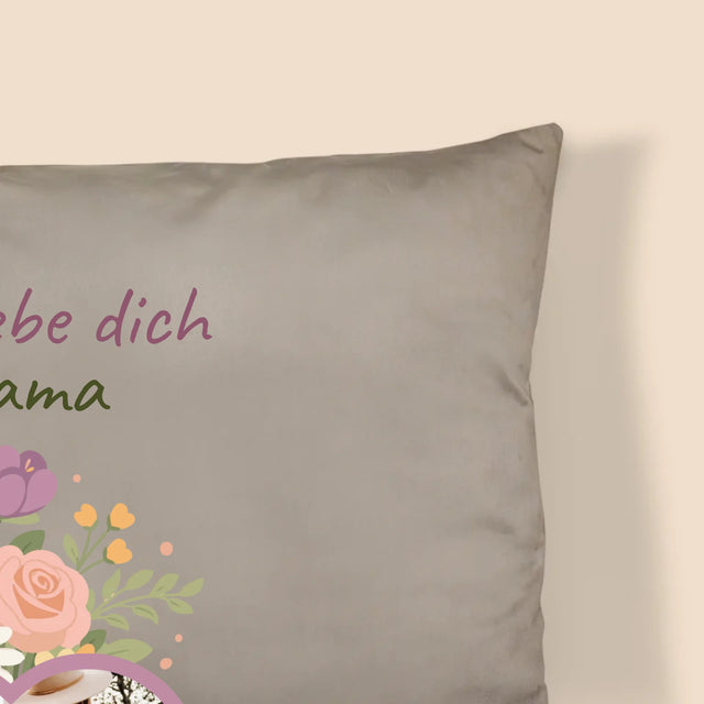 Foto Und Unterschrift: Ich Liebe Dich, Mama, Blumen - Kissen