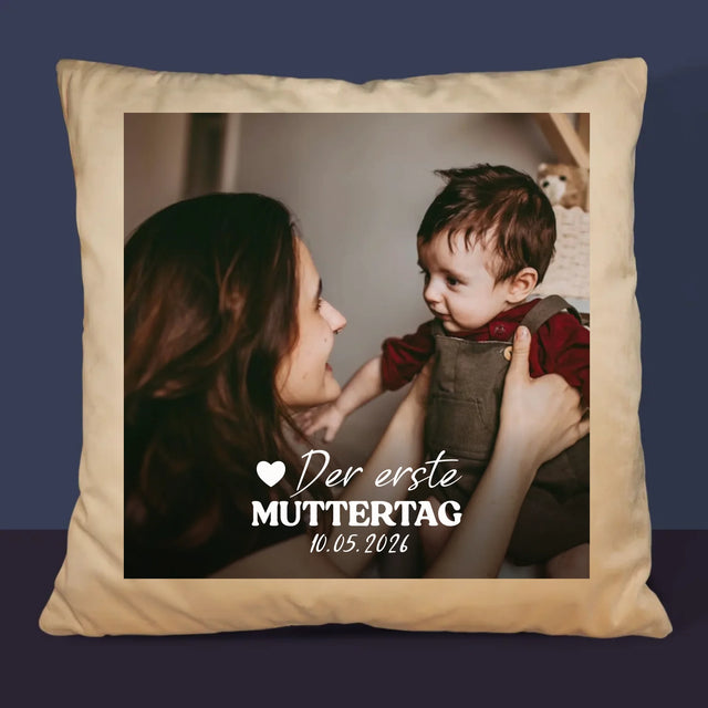 Foto Und Unterschrift: Der Erste Muttertag Herz - Kissen