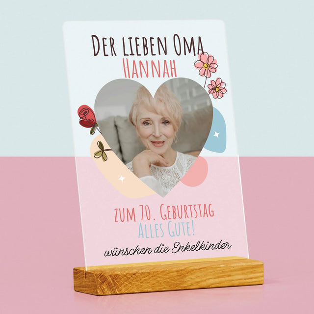 Foto Und Unterschrift: An Meine Liebe Oma Zum Geburtstag - Druck Auf Acrylglas