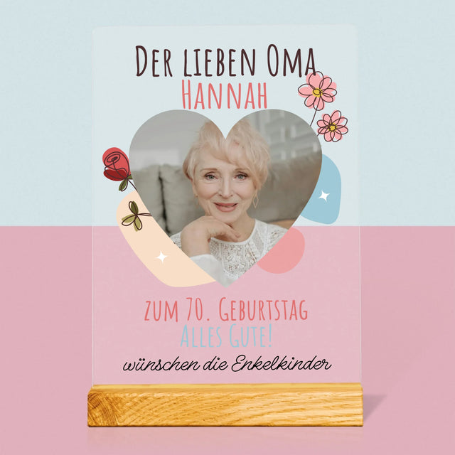 Foto Und Unterschrift: An Meine Liebe Oma Zum Geburtstag - Druck Auf Acrylglas