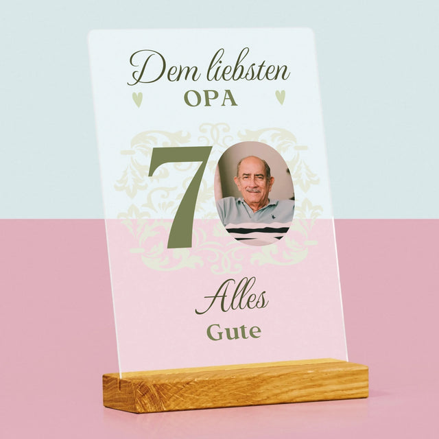 Foto Und Unterschrift: Dem Liebsten Opa Alles Gute - Druck Auf Acrylglas