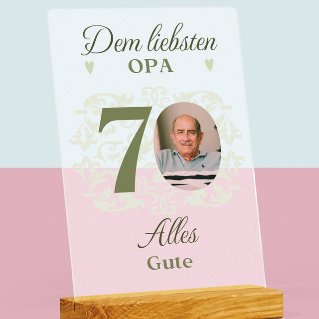 Foto Und Unterschrift: Dem Liebsten Opa Alles Gute - Druck Auf Acrylglas