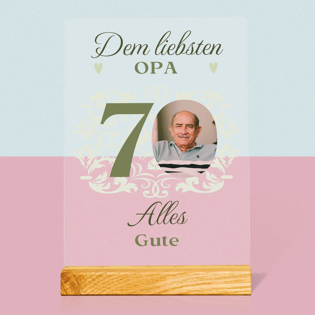 Foto Und Unterschrift: Dem Liebsten Opa Alles Gute - Druck Auf Acrylglas