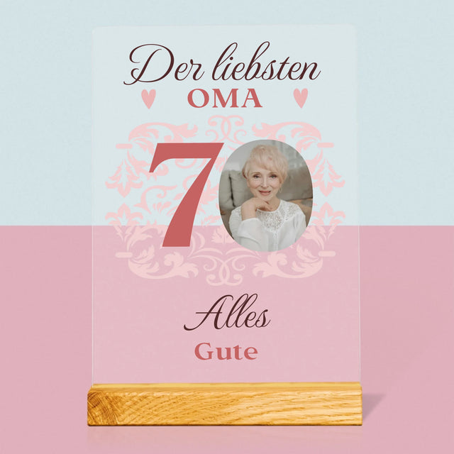 Foto Und Unterschrift: Der Liebsten Oma Alles Gute - Druck Auf Acrylglas