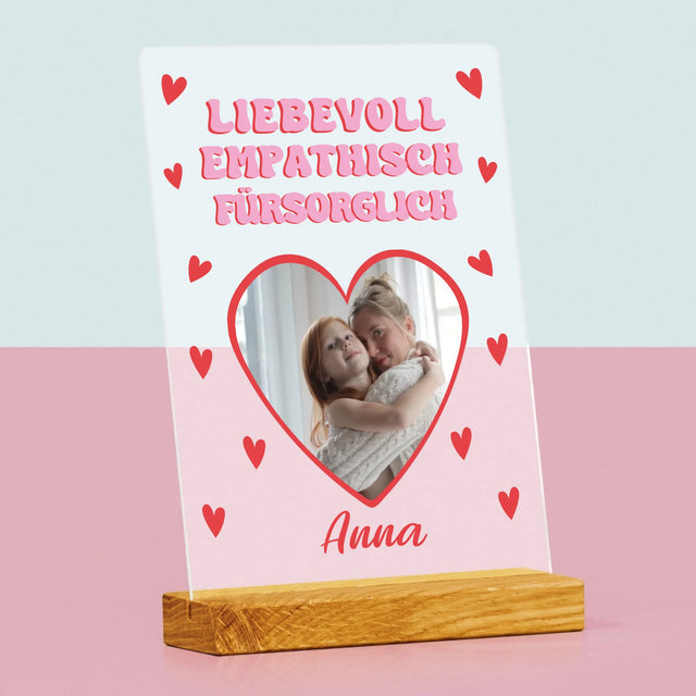Foto Und Unterschrift: Eigenschaften Von Mama - Druck Auf Acrylglas