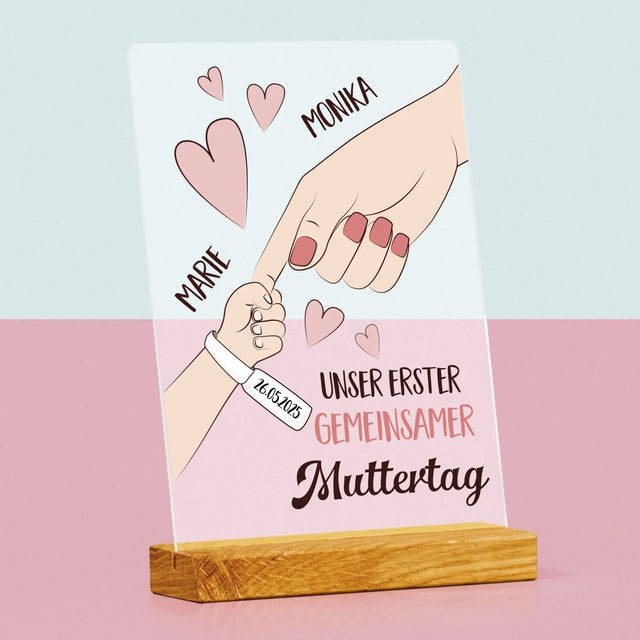 Name und Unterschrift: Erster gemeinsamer Muttertag – Acrylglasbild | DE
