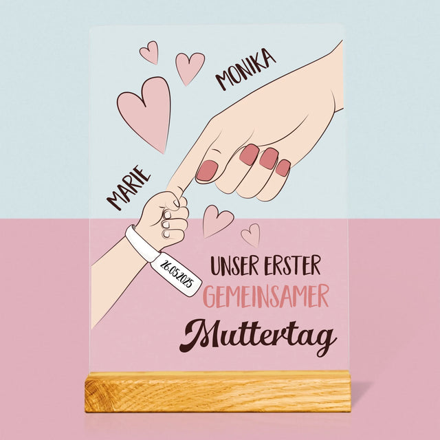 Name und Unterschrift: Erster gemeinsamer Muttertag – Acrylglasbild | DE