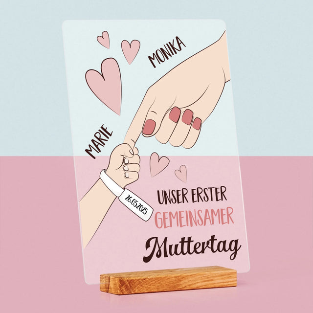 Name und Unterschrift: Erster gemeinsamer Muttertag – Acrylglasbild | DE