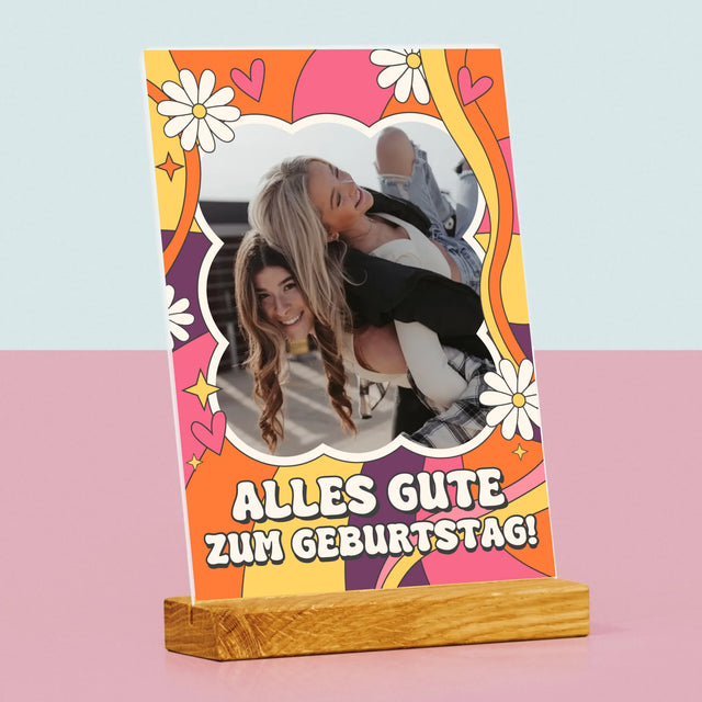 Foto Und Unterschrift: Alles Gute Groovy - Druck Auf Acrylglas
