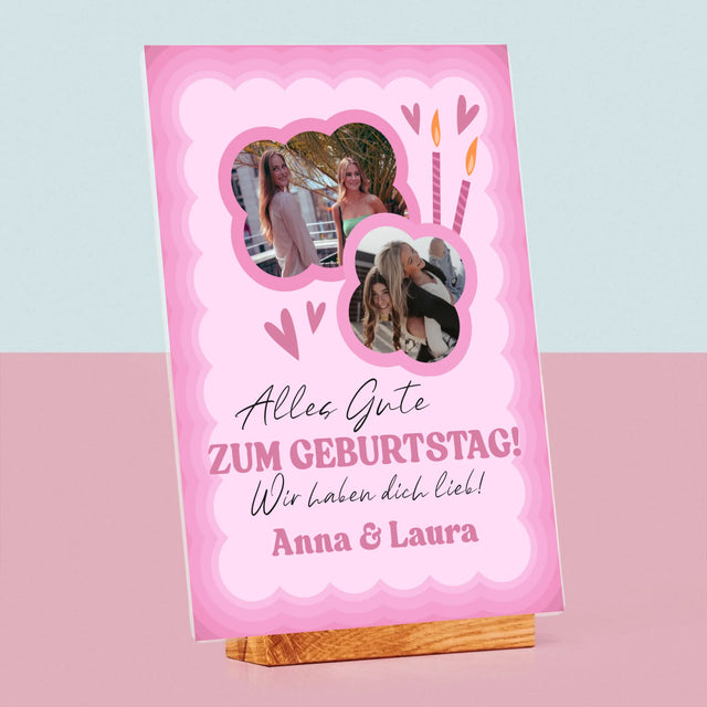 Fotocollage: Rosa Geburtstag - Druck Auf Acrylglas