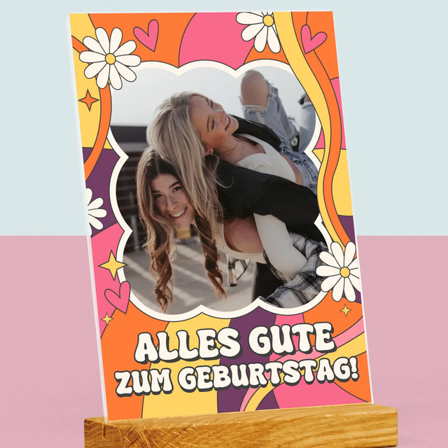 Foto Und Unterschrift: Alles Gute Groovy - Druck Auf Acrylglas