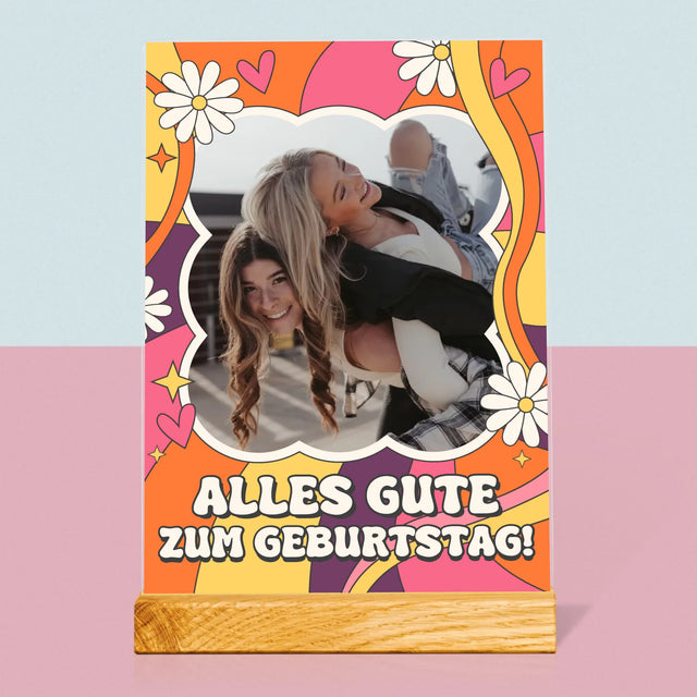 Foto Und Unterschrift: Alles Gute Groovy - Druck Auf Acrylglas