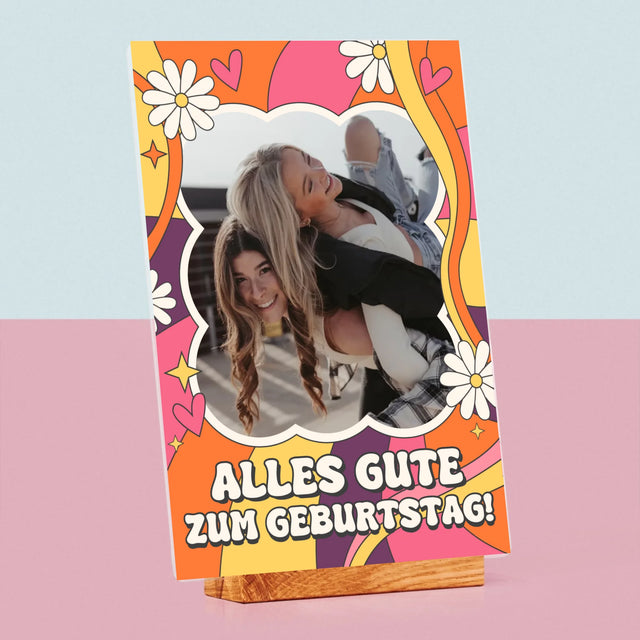 Foto Und Unterschrift: Alles Gute Groovy - Druck Auf Acrylglas