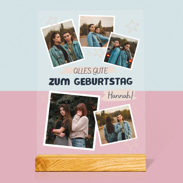 Fotocollage: Alles Gute Zum Geburtstag Sterne - Druck Auf Acrylglas