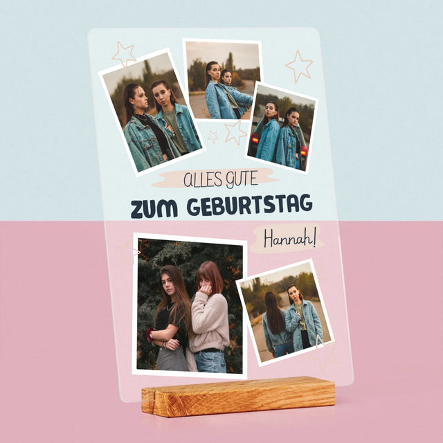 Fotocollage: Alles Gute Zum Geburtstag Sterne - Druck Auf Acrylglas