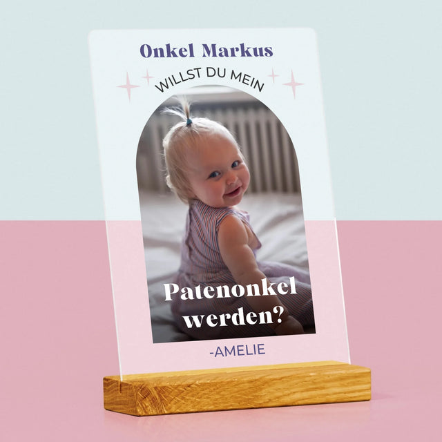 Foto Und Unterschrift: Anfrage, Patenonkel Zu Werden - Druck Auf Acrylglas