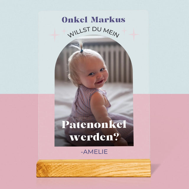 Foto Und Unterschrift: Anfrage, Patenonkel Zu Werden - Druck Auf Acrylglas