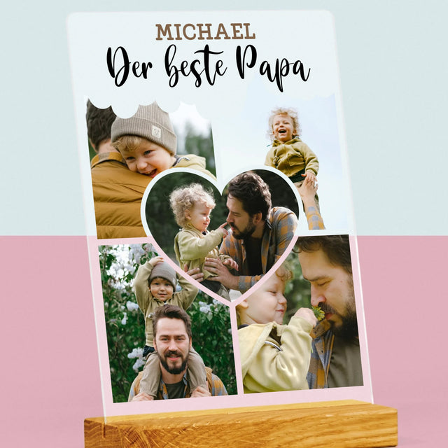 Fotocollage: Der Beste Papa – Ein Bild Im Herzen - Druck Auf Acrylglas