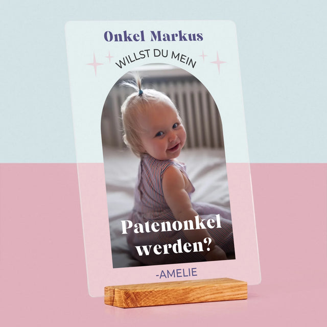Foto Und Unterschrift: Anfrage, Patenonkel Zu Werden - Druck Auf Acrylglas