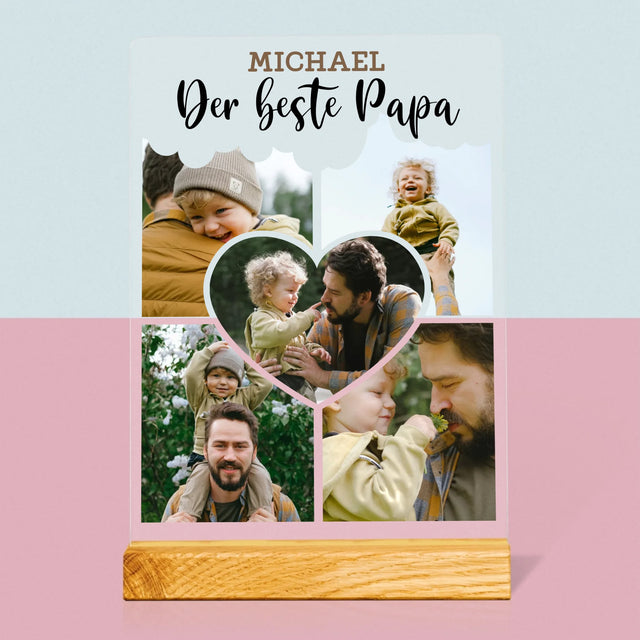 Fotocollage: Der Beste Papa – Ein Bild Im Herzen - Druck Auf Acrylglas