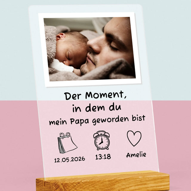 Foto Und Unterschrift: Du Bist Papa Geworden - Druck Auf Acrylglas