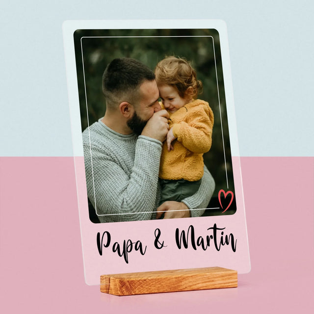 Foto Und Unterschrift: Papa Und Ich - Druck Auf Acrylglas