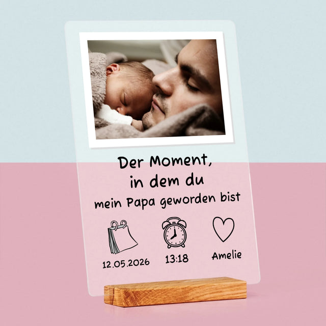 Foto Und Unterschrift: Du Bist Papa Geworden - Druck Auf Acrylglas