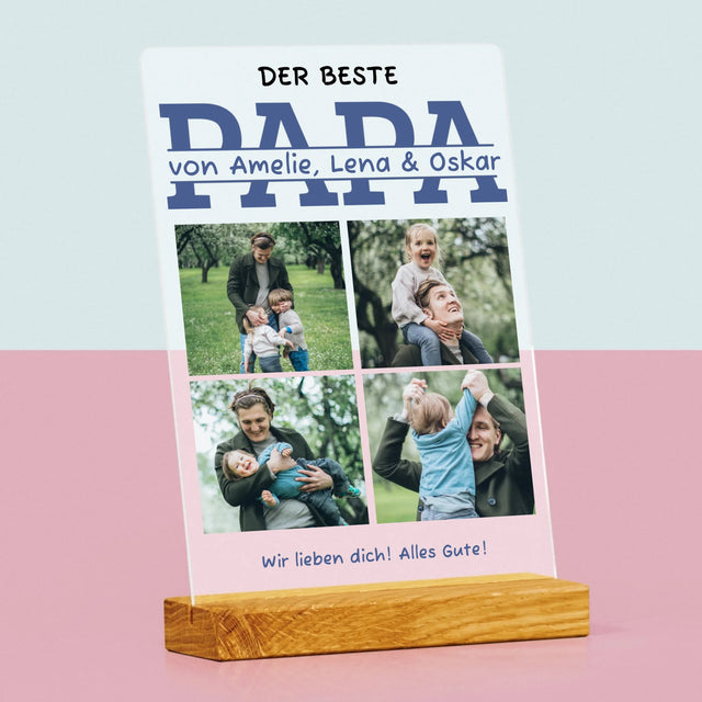 Fotocollage: Der Beste Papa Namen - Druck Auf Acrylglas