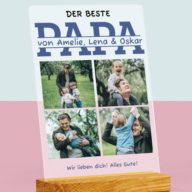 Fotocollage: Der Beste Papa Namen - Druck Auf Acrylglas