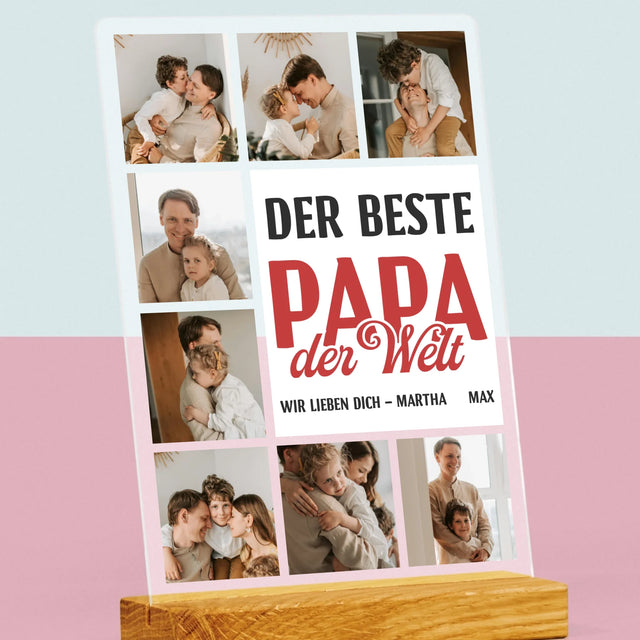 Fotocollage: Der Beste Papa Auf Der Ganzen Welt - Druck Auf Acrylglas