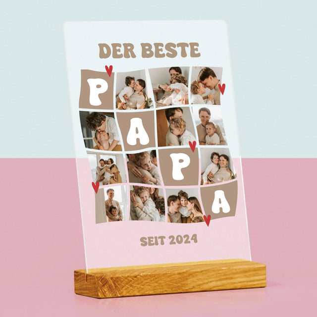 Fotocollage: Bester Papa Kacheln - Druck Auf Acrylglas
