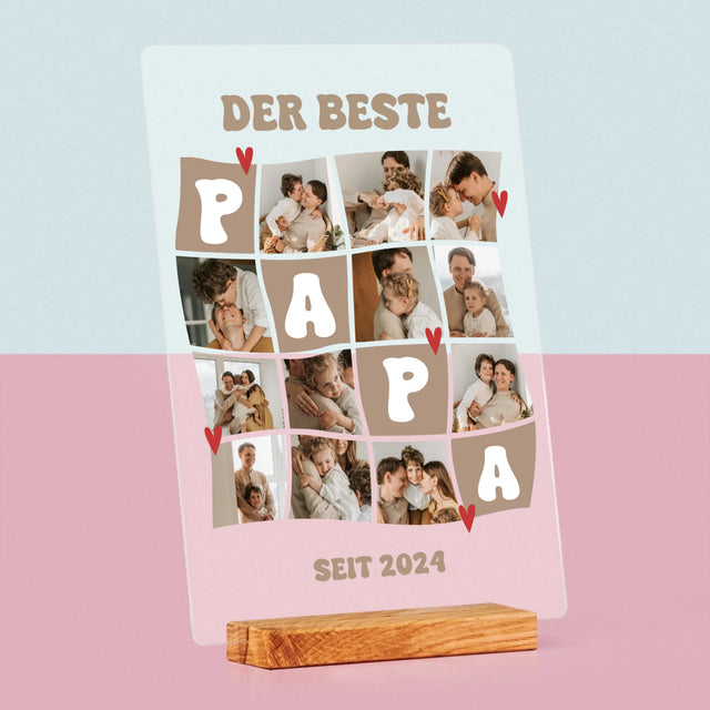 Fotocollage: Bester Papa Kacheln - Druck Auf Acrylglas