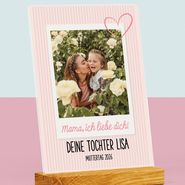 Foto Und Unterschrift: Mama, Ich Liebe Dich - Druck Auf Acrylglas