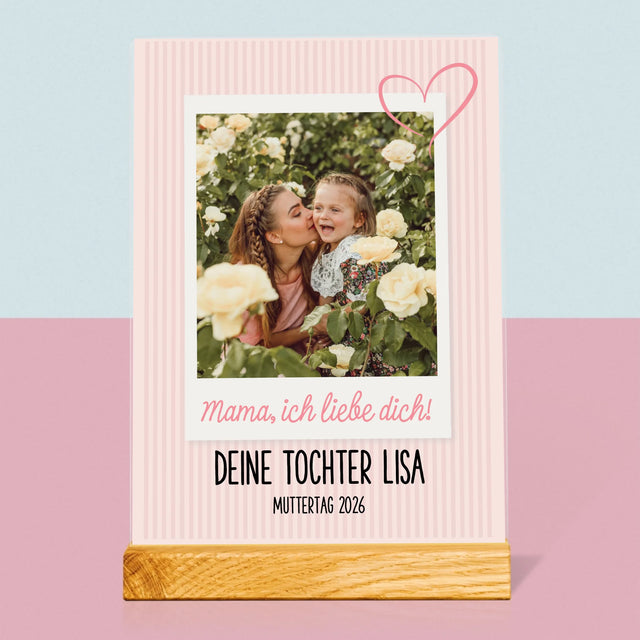Foto Und Unterschrift: Mama, Ich Liebe Dich - Druck Auf Acrylglas