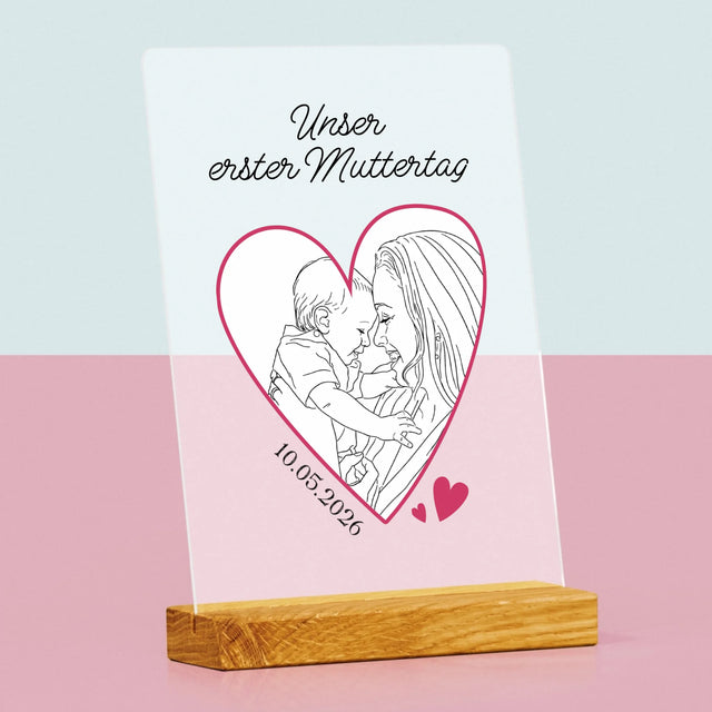 Foto Und Unterschrift: Lineart: Der Erste Muttertag - Druck Auf Acrylglas