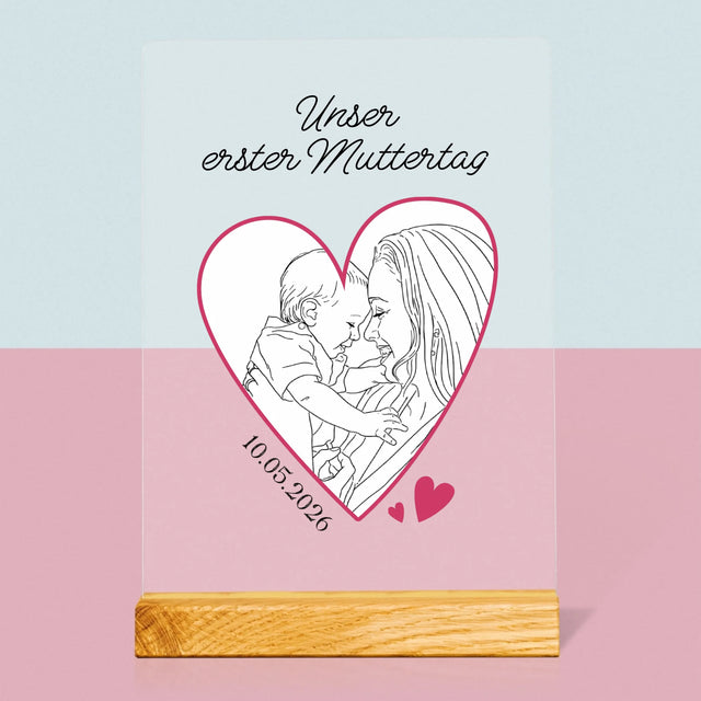 Foto Und Unterschrift: Lineart: Der Erste Muttertag - Druck Auf Acrylglas