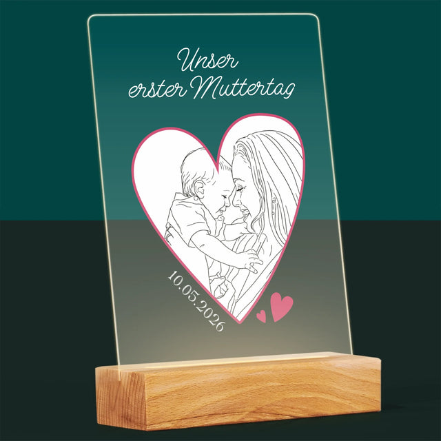 Foto Und Unterschrift: Lineart: Der Erste Muttertag - Druck Auf Acrylglas