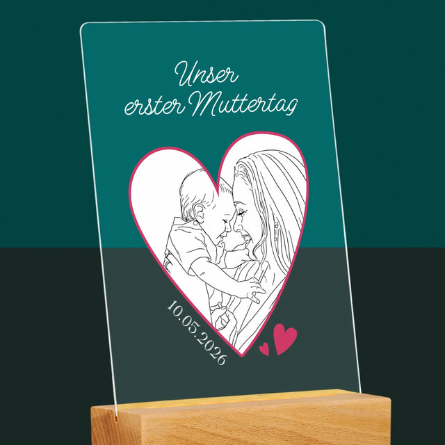 Foto Und Unterschrift: Lineart: Der Erste Muttertag - Druck Auf Acrylglas