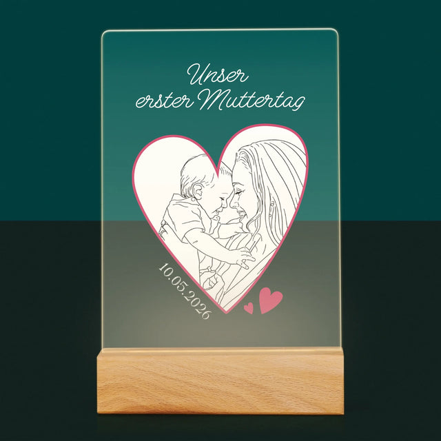 Foto Und Unterschrift: Lineart: Der Erste Muttertag - Druck Auf Acrylglas