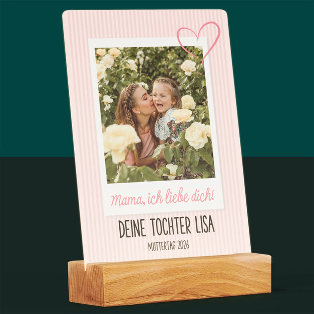 Foto Und Unterschrift: Mama, Ich Liebe Dich - Druck Auf Acrylglas
