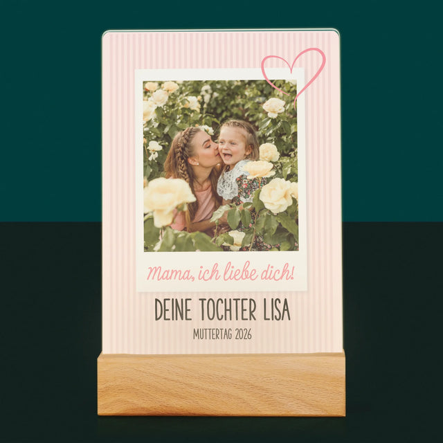 Foto Und Unterschrift: Mama, Ich Liebe Dich - Druck Auf Acrylglas
